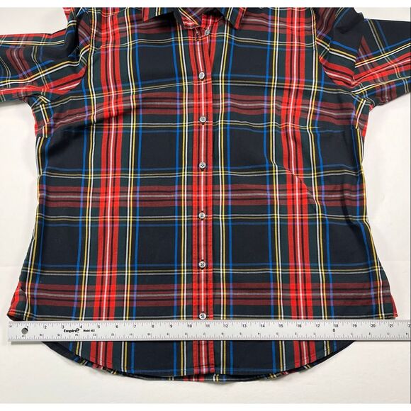 J.Crew Slim Fit Stretch Perfect Shirt Button Up Stewart Tartan Plaid Size 14 EUC - Picture 8 of 9
